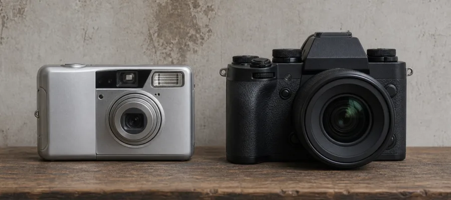 Retro vs. Hightech: Digitalkamera-Nostalgie und moderne Aesthetik
