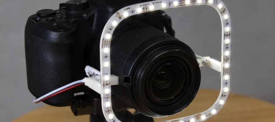 Ringlicht-Alternative fuer Digitalkamera aus LED-Strips bauen